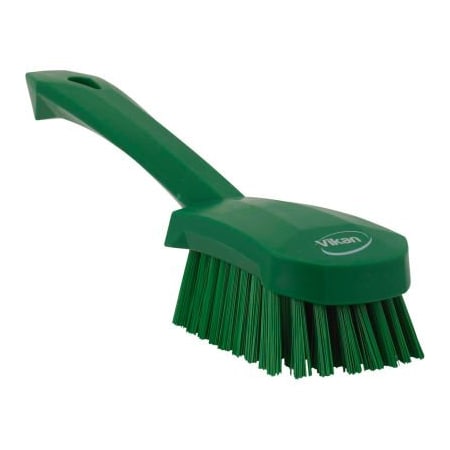 Remco Vikan Short Handle Scrubbing Brush- Stiff, Green 41922